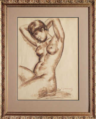 Грановский Самуил Соломонович. Обнаженная с руками за головой